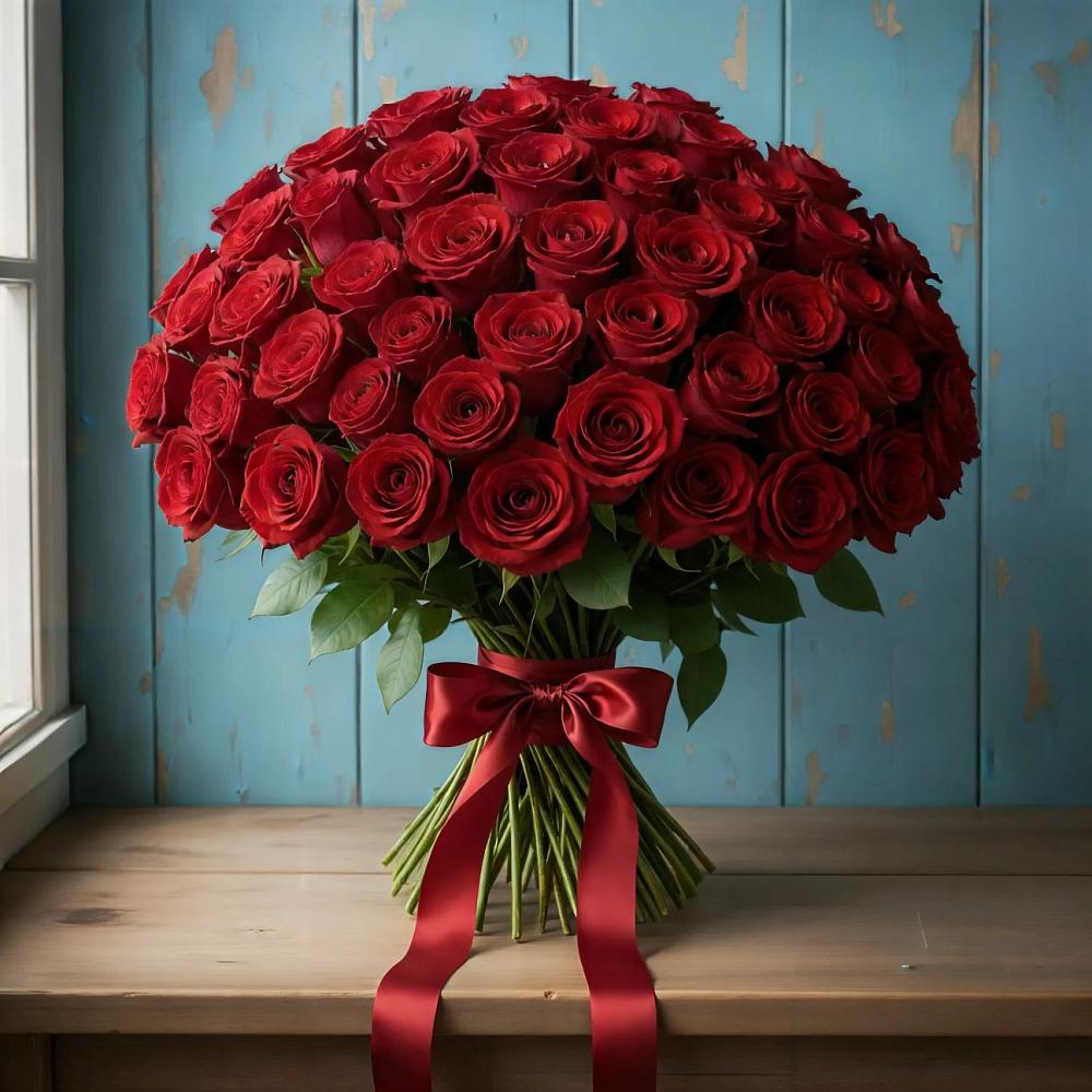 Букет Красные розы Блэк Меджик в Ленинградской