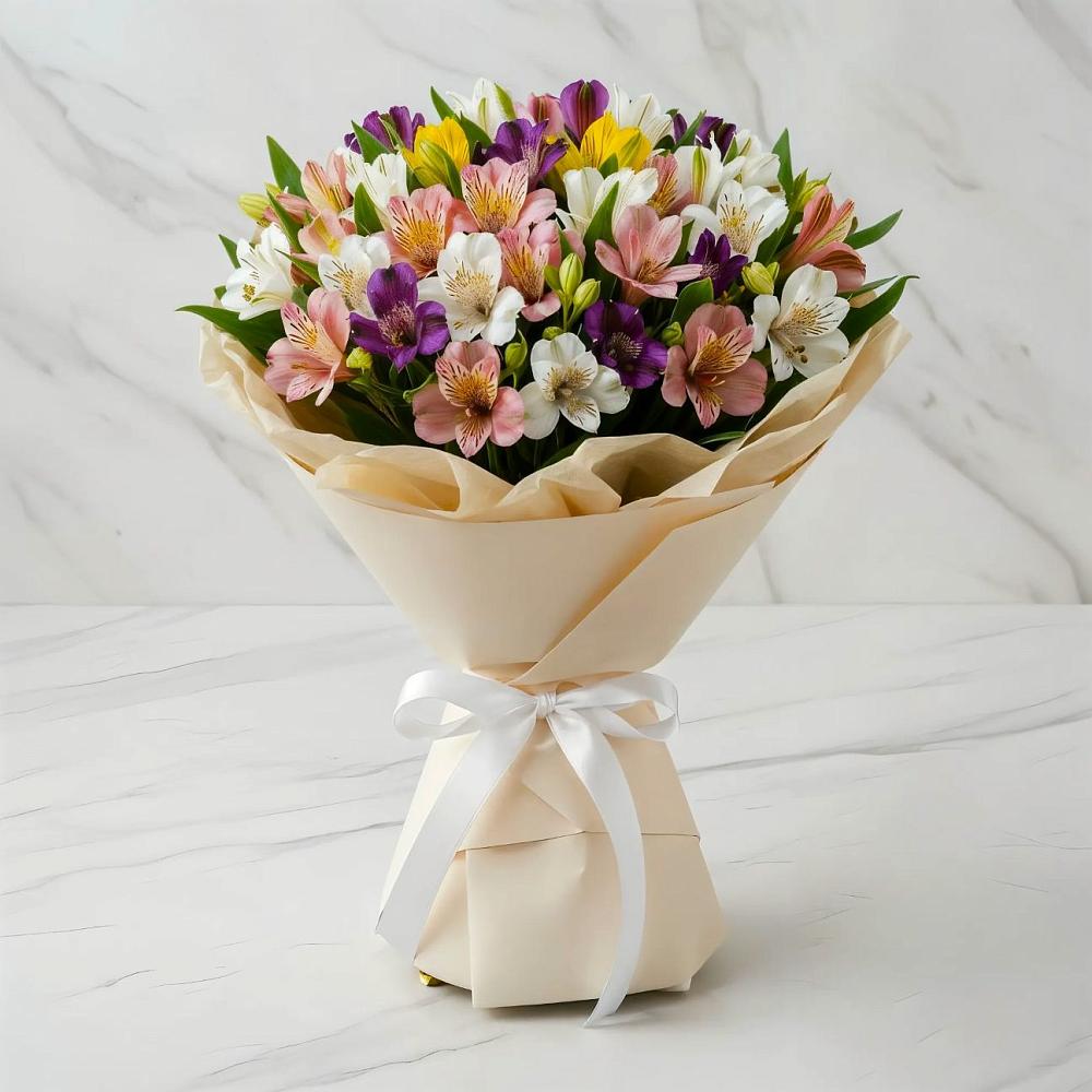 Букет цветов из: Альстромерии в Ленинградской