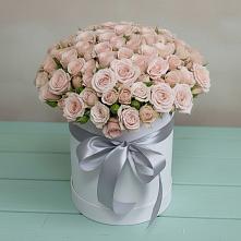 Цветочная композиция из Розы в шляпной коробке в Ленинградской