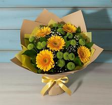 Букет цветов из:  Герберы и Хризантемы в Ленинградской