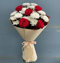 Букет цветов из:  Розы и Хризантемы в Ленинградской