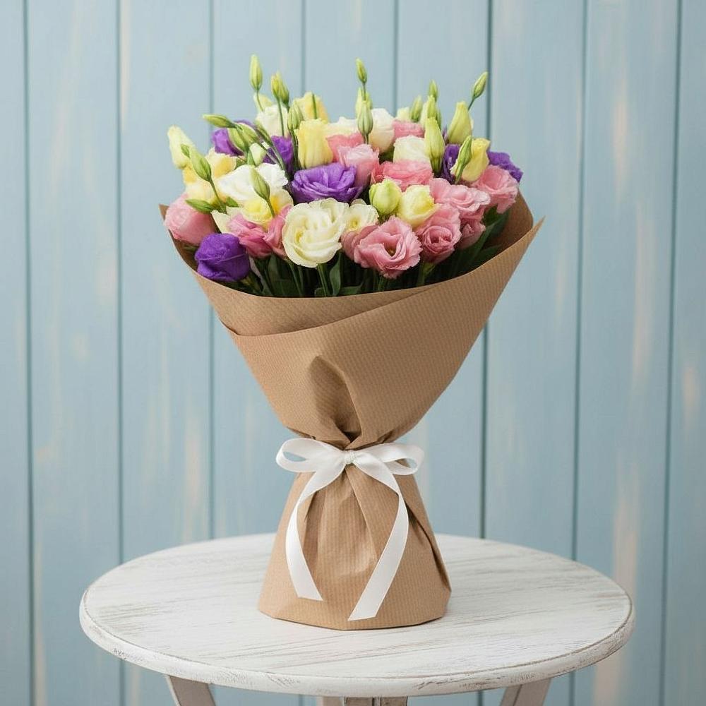 Букет цветов из: Лизиантусы в Ленинградской