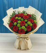 Букет цветов из:  Розы и Хризантемы в Ленинградской